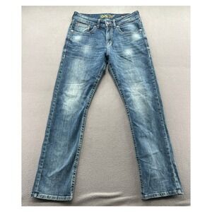 Rock 47 by Wrangler Jeans Mens 33x34 Slim Straight Leg Medium Wash Blue